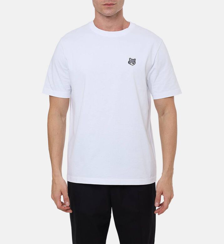 Maison Kitsune Casual Fox-embroidery T-shirt, White, M, Model View