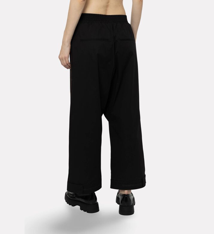 Plan C Wide-leg Elastic Waist Trousers, Model View