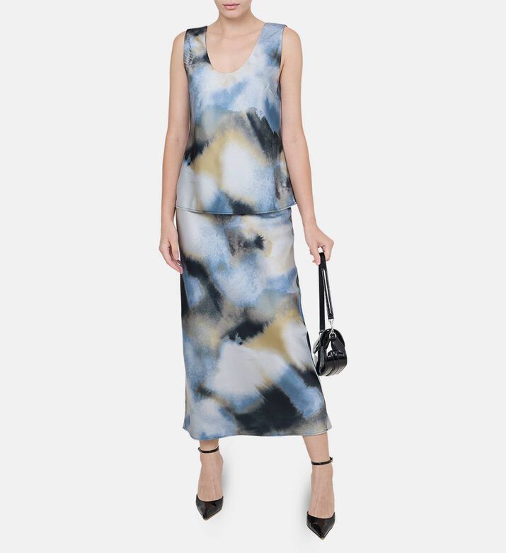 تنورة سانييتا طويلة ساتان