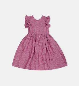 فستان كتان للبنات الصغيرات واسع