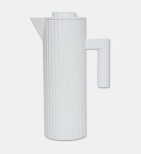 Alessi Plisse Jug Vacuum Glass, White, Packshot View