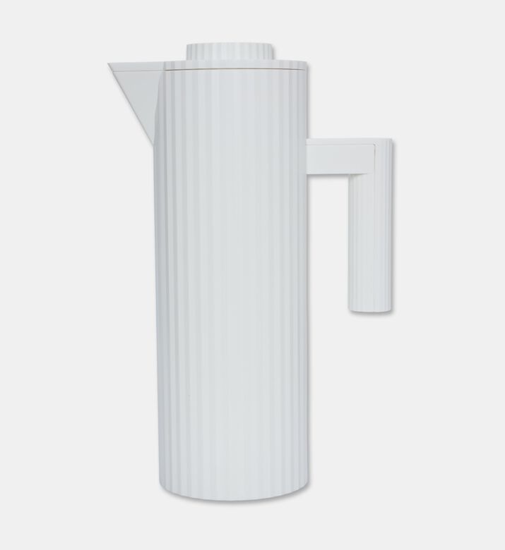 Alessi Plisse Jug Vacuum Glass, White, Packshot View