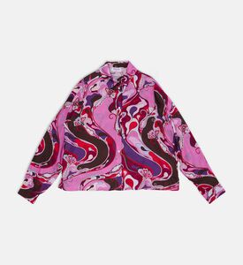 قميص بصف أزرار بطبعة على كامله