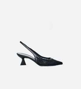 Leather Mesh Slingback Heels Leather Mesh Slingback Heels