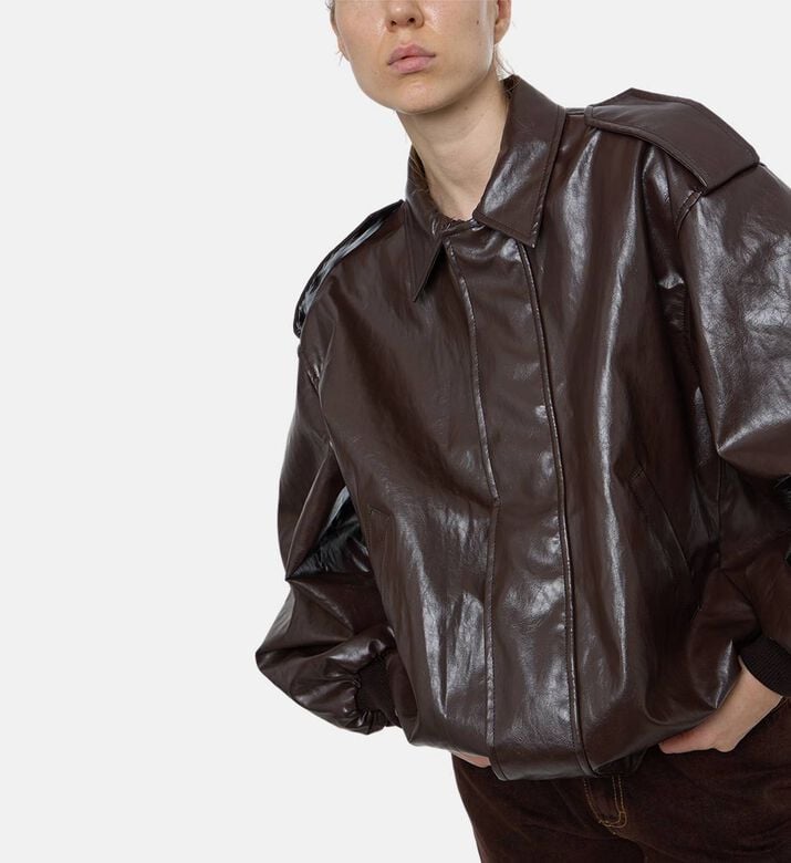 Federica Tosi Long-sleeve Bomber Jacket, Model View Federica Tosi Long-sleeve Bomber Jacket, Model View