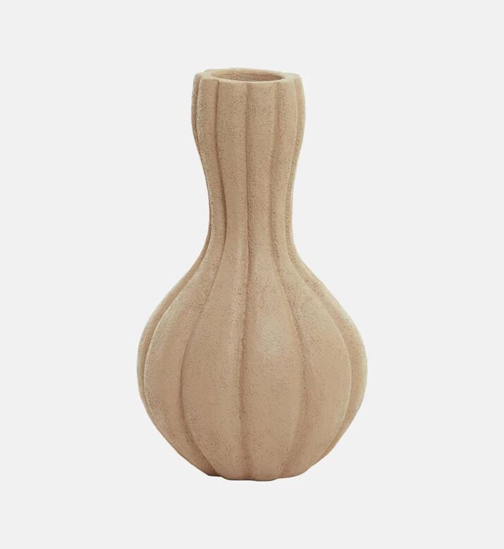 Light and Living Zucca Squash Shaped Vase, Beige, 19.5x34-cm, Packshot View