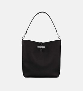 Longchamp Le Roseau Leather Hobo Bag, Black, Packshot View
