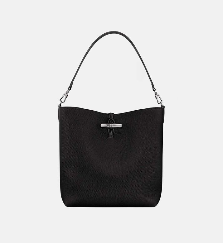 Longchamp Le Roseau Leather Hobo Bag, Black, Packshot View