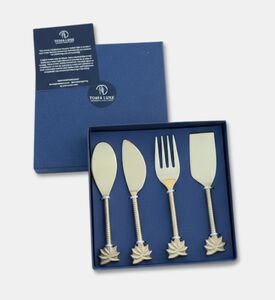 Tohfa Luxe Palm Brass 4-piece Cheese Knife Set, Packshot View