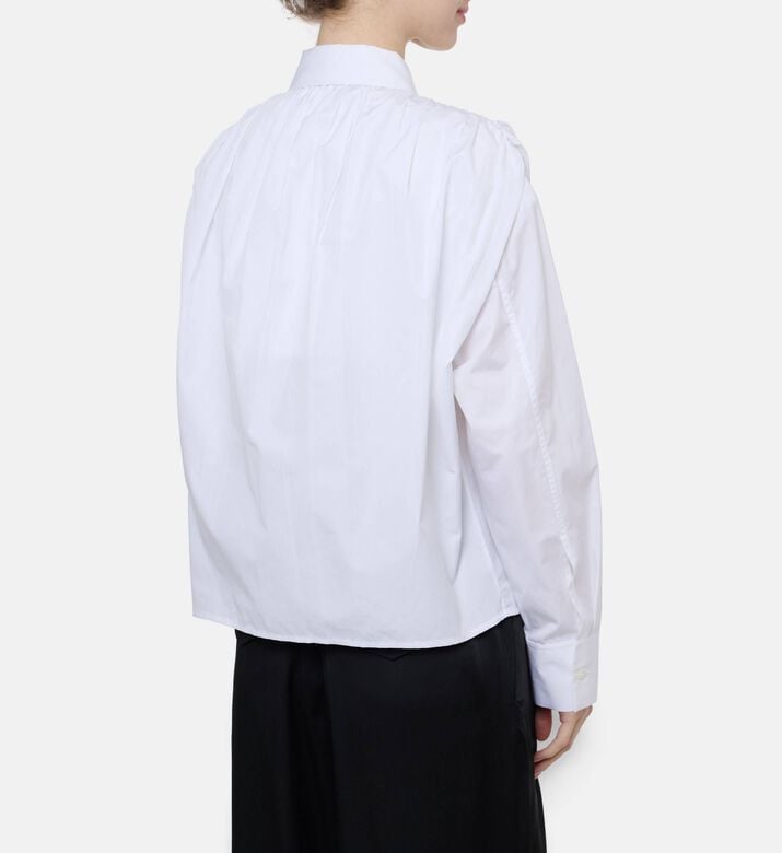Jil Sander Cotton Poplin Shoulder Pleating Shirt, Model View