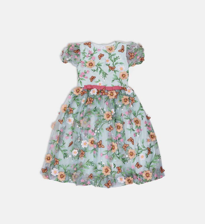 Butterfly Floral Embroidered Dress