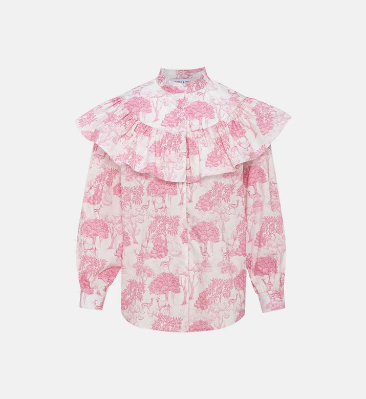 Fatima Printed Ruffled Blouse