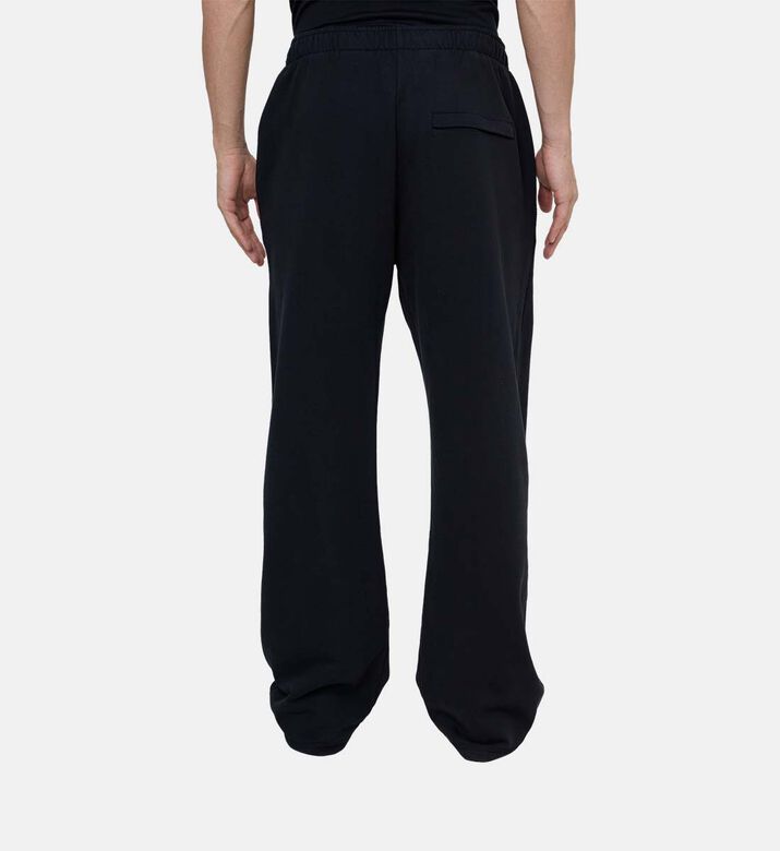 بنطال عريض الساقين بتفاصيل شعار