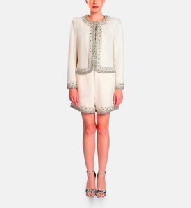 Michael Cinco Beads-embellished Regular-fit Set, Off-white, S, Model View