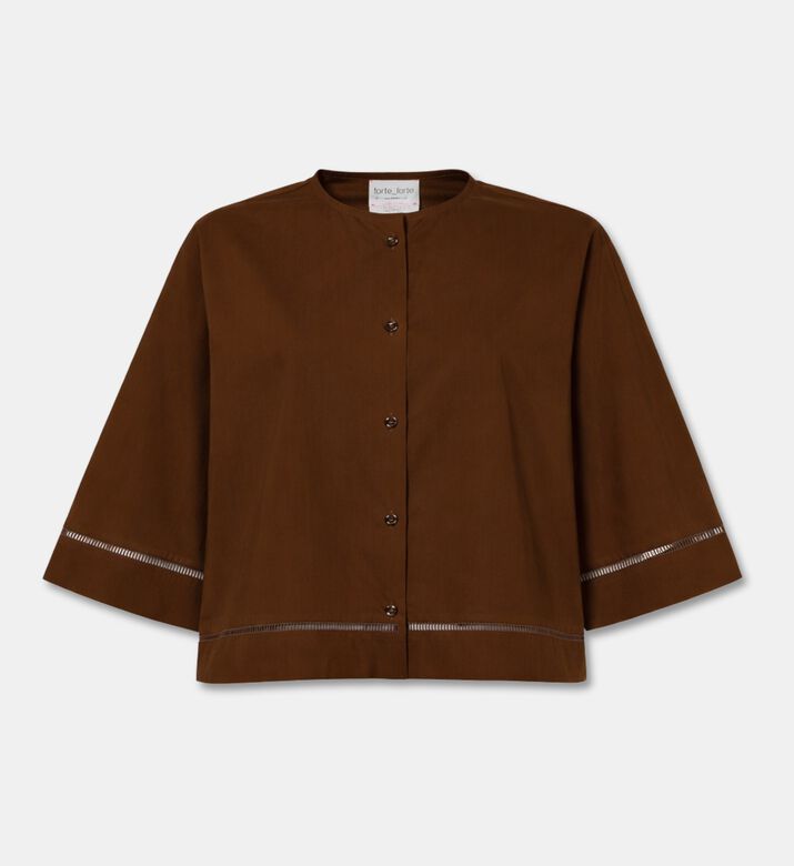 Forte-Forte Cotton Poplin Openwork-detail Shirt, Packshot View