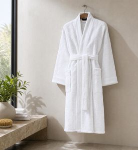 Philipp Plein All-over Logo-print Bath Robe, White, S-m, Model View