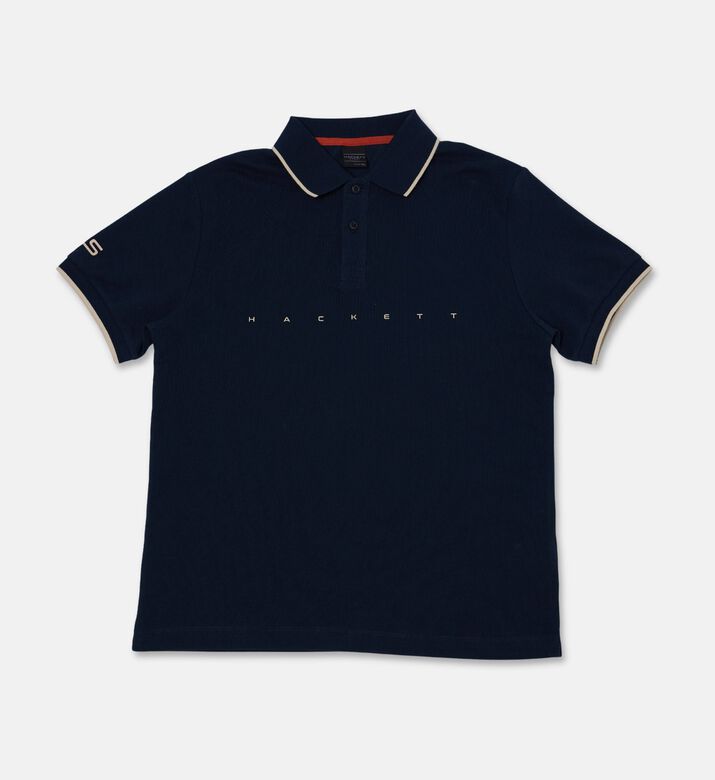 Hackett London Logo-print Button Placket Polo Shirt, Packshot View