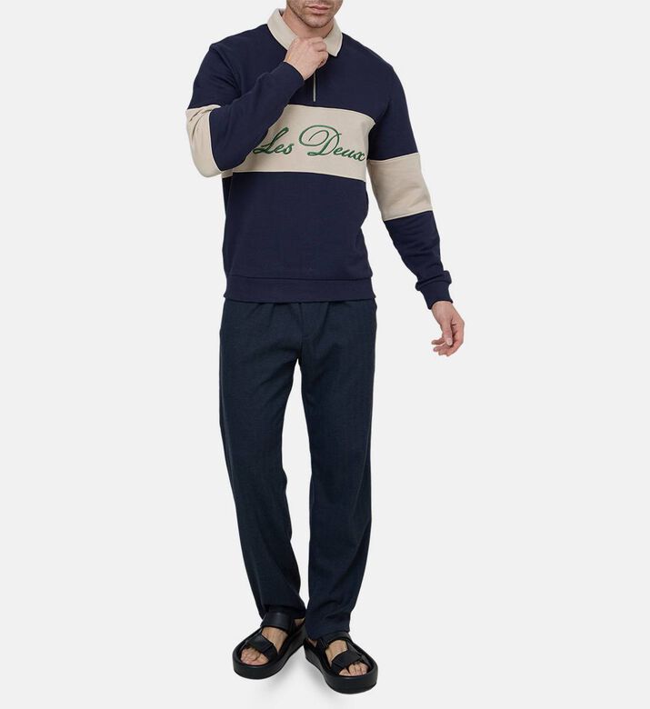 Half-zip Closure Polo Sweatshirt