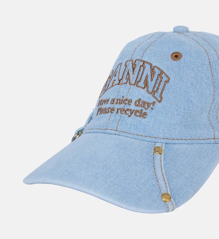 Embroidered Logo Faded Denim Baseball Cap Embroidered Logo Faded Denim Baseball Cap