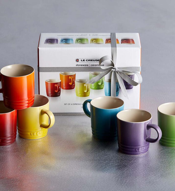 Stoneware Rainbow Espresso Mug Set