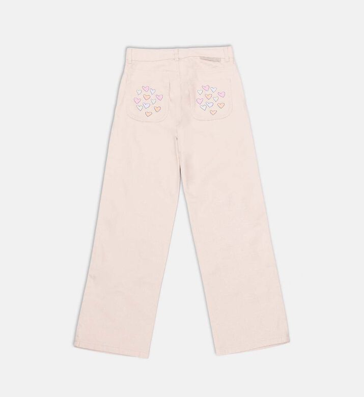 Button Closure Wide-leg Pants