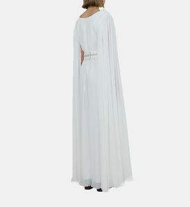 فستان واسع بحزام مزخرف بطيات