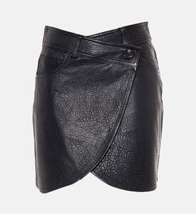 Ba and Sh Leather Wrap Mini Skirt, Packshot View