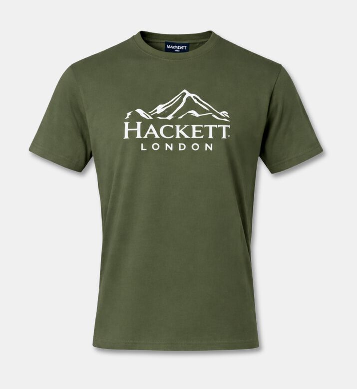 Hackett London Heritage Logo-print Crewneck T-shirt, Green, L, Packshot View
