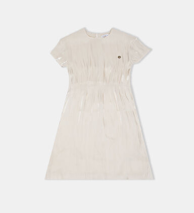 Satin Logo Flared Midi Dress