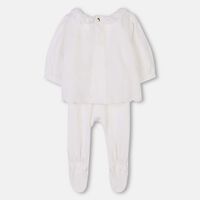 Flower Embroidered Baby Romper Set