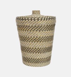 سلة من الأعشاب دائرية كبيرة الحجم