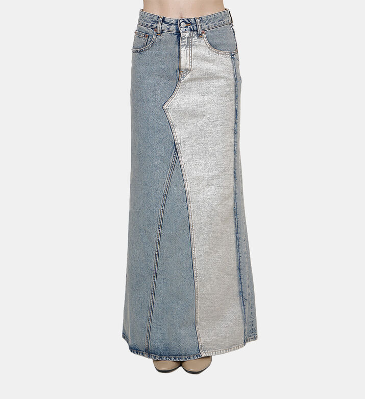 تنورة طويلة دنيم بـ 5 جيوب