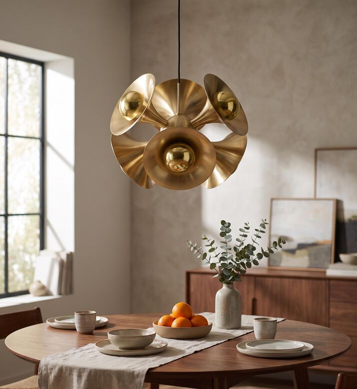Versmissen Jazz Brass 6-bulb Lamp, Yellow, Packshot View