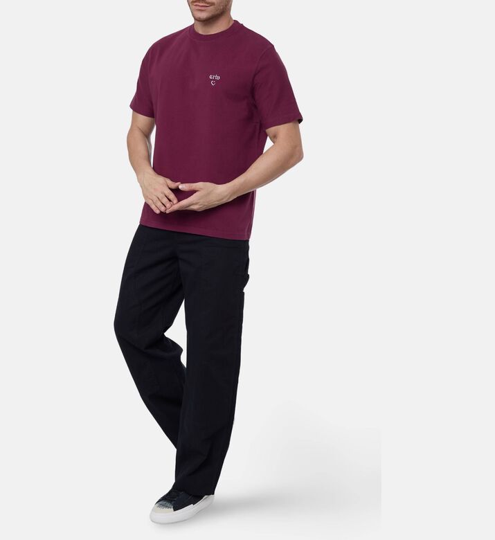 Arte Minimalist Embroidered Heart Logo T-shirt, Burgundy, Xl, Model View