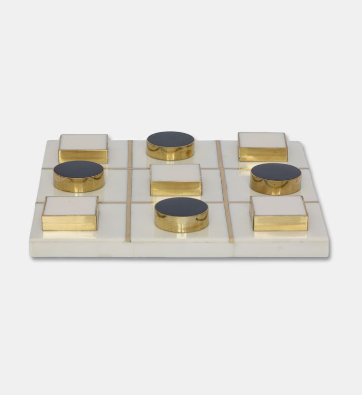 Home Deco and More Gold-toned Edges Tic Tac Toe Game Board, Packshot View