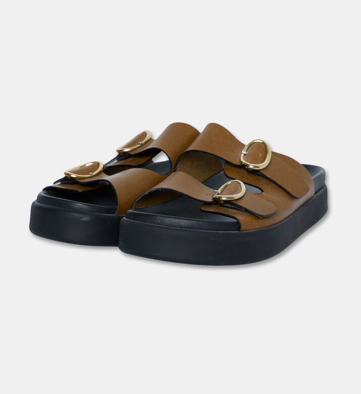 Ba&sh Cayetana Platform Buckle Sandals, Brown, Eu-39, Packshot View