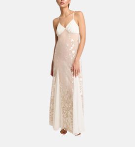 Pleated Floral Embellishment Dress