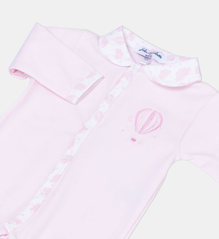 Embroidered-logo Collared Romper