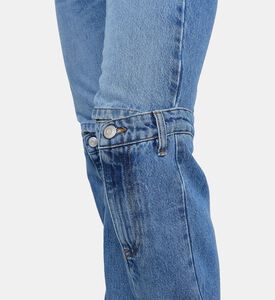 Cotton Open Knee Mid-rise Jeans