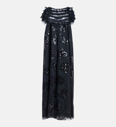 Tulle Ruffled Maxi Dress