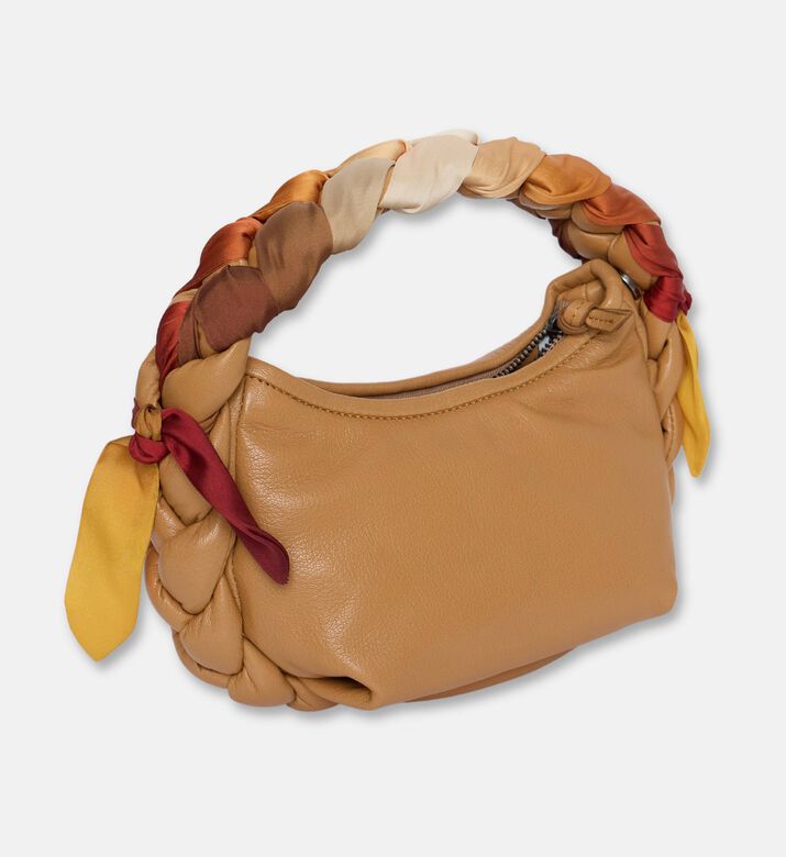 Hereu Intertwined Foulard-detail Shoulder Bag, Camel, Packshot View