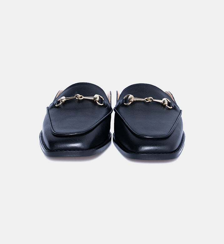 Kais Flat Heel Half Leather Mules