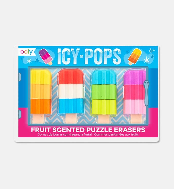 Ooly Icy Pops 4-piece Puzzle Erasers Set, Packshot View