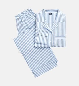 Polo by Ralph Lauren Striped Long-sleeve Shirt Pajama Set, Light-blue, S, Packshot View