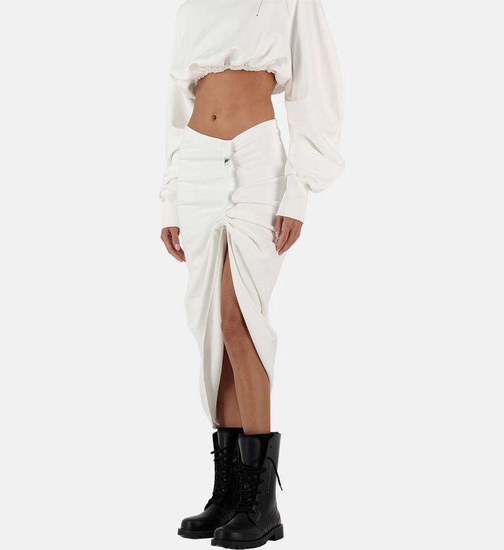 تنورة تيري متوسطة الطول بفتحة جانبية