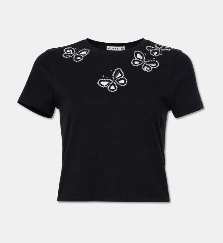 Alice + Olivia Embellished Crewneck T-shirt, Packshot View