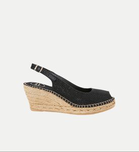 حذاء كالافيل بقماش لامع مفتوح من الأمام بكعب عالٍ