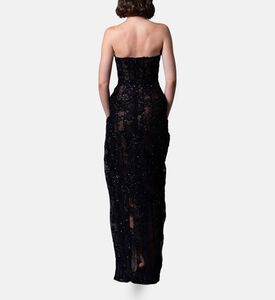 Jean Louis Sabaji Sequin-embellished Sleeveless Gown, Model View
