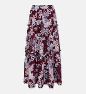 Carter and White Aya Printed Ruffle Tiered Maxi Skirt, Packshot View