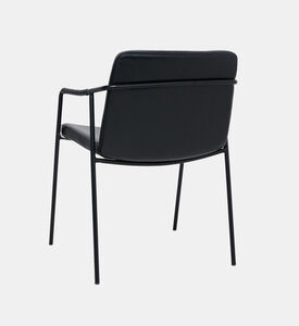Dan Form Boto Leather Dining Armchair, Black, Packshot View